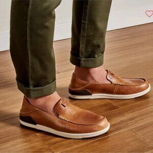 Olukai Kakaha Slip- On Leather Loafer Shoes